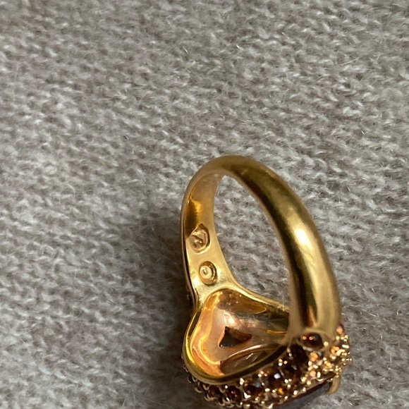 Swarovski champagne color crystal cocktail ring - Picture 11 of 15